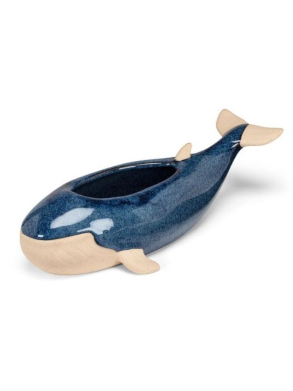 Abbott Collection Whale Planter Stoneware Blue/Natural 12"L
